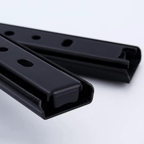 Ultra Smooth Full Extension Drawer Slides 18 Inch Rails Replacement Track Glides for kitchen cabinets and more, black metal