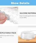 Close-up of silicone 2 Pack Self Adhesive Bumpers 1/2 Inch Diameter Clear Round Cushions 64 Pieces For Cabinets Drawers and Furniture