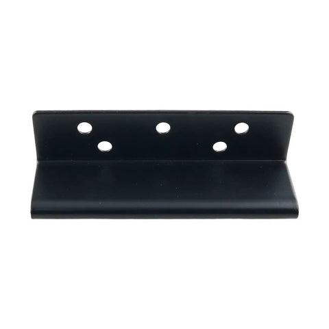 Tough As Nails Double Hook Slot Bracket For Wooden Bed Frame Reinforcement Hardware, heavy duty metal bracket, black, with holes for installation.