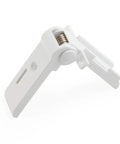 Rugged RV Fridge Freezer Compartment Hinge Replacement for Dometic Fridge White Durable Motorhome Caravan Refrigerator Hinge Part With Simple Install and Reliable Stable Performance - white hinge close-up view