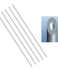 Hollow Bait Threading Needle Set 5 Piece Stainless Steel Rigging Accessories For Feeder Carp Coarse Tackle Gear With Easy Pass Through Design That Keeps Lures Locked In And Reduces Shake On Long Casts. Five stainless steel hollow needles, close-up