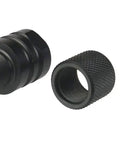 Kick Ass Aluminum Thread Protector And Converter 1/2 Inch 36 To 28 TPI Adapter Matte Black Anodized 6061 Alloy parts with sealing flapper.