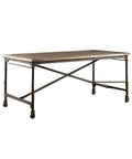Mobile Computer Desk On Wheels With Smooth Gliding Casters Vintage Industrial Wood And Metal Frame Portable writing table with wheels.