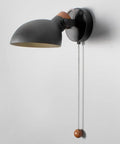 Industrial Style Wall Sconce With Pull Chain Switch Up Down Adjustable Metal Shade Retro Bedside Light For Mirror Bedroom Bathroom Hallway E26 E27 Socket Bulb Not Included LED CFL Compatible, black metal wall lamp with pull chain