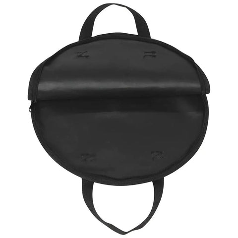 Hella Tough Octopus Practice Pad Storage Bag For 10 Inch Dumb Drum, round black Oxford cloth with carry handles.