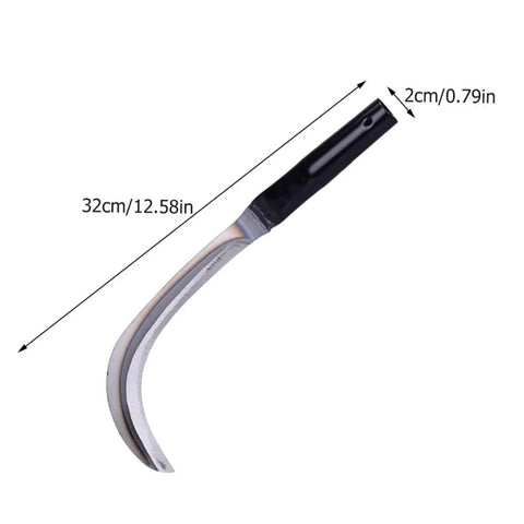 Two Pack Manganese Weeding Sickle Tool Set Durable Handheld Cutter For Efficient Harvesting And Gardening With Comfortable Non Slip Grip