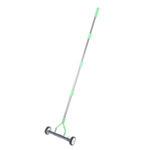 15 Inch Roller Dethatcher Rake With Ergonomic Handle For Lawn Aeration And Thatch Removal Carbon Steel Tool