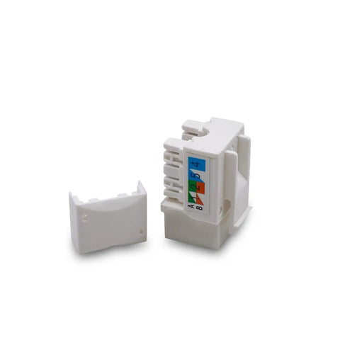 Five Pack Cat6 Keystone Jack Ethernet Wall Jack UL Listed Gold Plated RJ45 Contacts Color Coded For Easy Termination