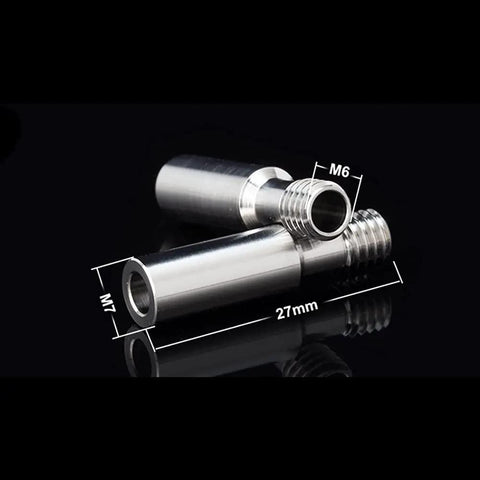 Metal fittings with M6 and M7 threads and 27mm length for 3D printer enclosures like the Upgraded 3D Printer Enclosure With LED Lighting And Temperature Control For Ender 3 V2 Ender 3 Pro Ender 5 And CR10S PRO V2 Insulated Fire Retardant Cover With Humidity Display Air Filter Net And Included Tool Bag.