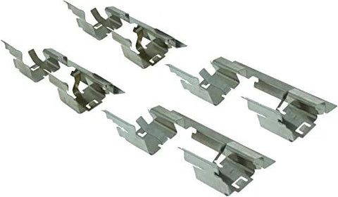 Brake pad shims and metal hardware pieces for ceramic pad kit