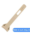 PEEK 8-inch Chip Clip designed for delicate semiconductor handling, non-magnetic, and ESD safe for cleanroom use.