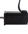 Stepper motor, S Series NEMA 34 closed-loop, 12.0Nm, 1000PPR encoder, black housing, silver shaft, top cable.