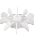 Air Compressor Fan Blade Replacement 14mm D Shaft For Direct On Line Motors, white plastic, top view