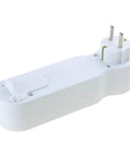 Heavy Duty Eu Standard 3 Way Power Strip Adapter With Two Pin Round Holes Compact White Wall Outlet Converter 250V 16A side view