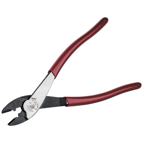 Cutting And Crimping Tool For 10 22 AWG Terminals And Connectors Insulated And Non Insulated With Tapered Nose For Tight Spaces Durable Wire Cutter Made In USA All In One Pro Grade Crimper And Cutter with red handles