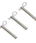 Stainless Steel Trailer Hitch Pin Replacement Kit for 2 Inch and 2.5 Inch Pins, No Fuss Install With Durable Clip to Keep Your Trailer Hitch Secure and Locked, Compatible With Most Standard Hitches, three stainless steel hitch pins