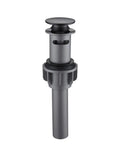 Oswell 4-In Centerset 2-Handle High Arc Bathroom Faucet Matte Black drain part, durable metal construction, sleek modern design