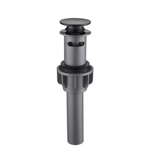 Oswell 4-In Centerset 2-Handle High Arc Bathroom Faucet Matte Black drain part, durable metal construction, sleek modern design