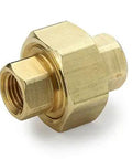 Top Shelf Heavy Duty Brass Pipe Union Fitting Quarter Inch Female To Female Dry Seal Threads for No Sweat Plumbing and Garage Builds Built Tough Shop Ready