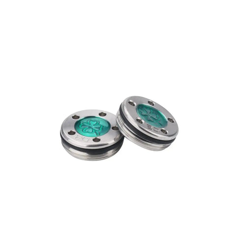 Custom Dope Green Four Leaf Putter Screws And Adjustable Weights 20 Gram Total Setup showing steel and tungsten design.