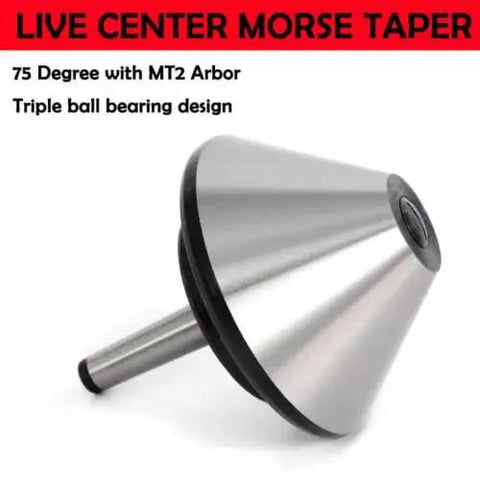 Bull Nose Lathe Live Center 120mm 75 Degree MT2 Compatible Alloy Steel Tailstock Center precision triple ball bearing design