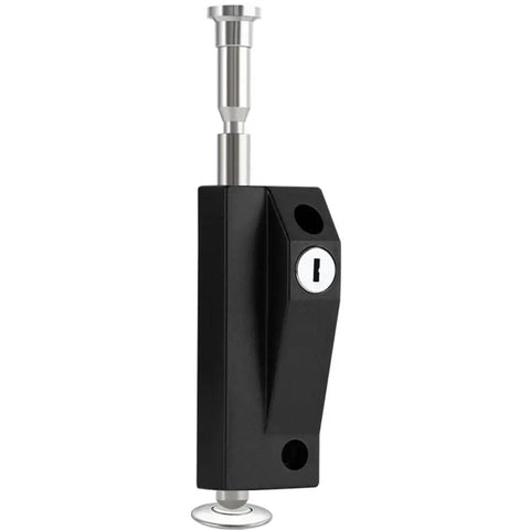 Heavy Duty Patio Door Lock With Keyed Bolts Black Auxiliary Security Lock for Sliding Doors Prevents Lifting or Sliding Alloy Steel Build