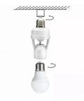 Hands Free Motion Sensor Light Socket E27 With PIR Bulb Holder Adapter 100 To 240 Volt Auto On Off Adjustable 10 To 300 Second Delay White