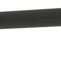Statement 1F Wall Mount Right Arm Shower Arm 14 Inch, brass construction, matte black finish, installed on a wall.