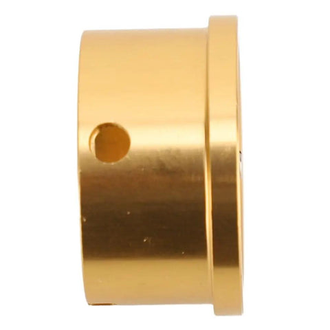 Gold tone side view of Premium Aluminum Watch Movement Base Repair Stand For 2892 And 2824 Movements with hole for alignment.