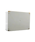 Front view of Rugged ABS Plastic Weatherproof Electrical Enclosure Box With IP65 Waterproof Rating, ideal for control panels