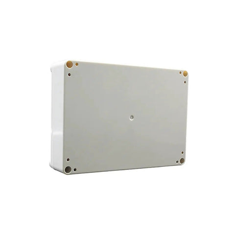 Front view of Rugged ABS Plastic Weatherproof Electrical Enclosure Box With IP65 Waterproof Rating, ideal for control panels