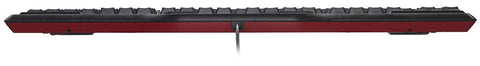Certified Refurbished Gaming Keyboard With Bright Blue Backlight And Six Programmable Keys Perfect For Late Night Sessions and Sick Typing Control showing side view with low profile design.
