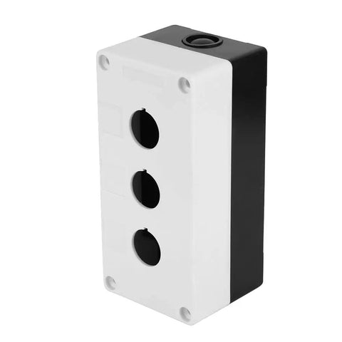 22mm Push Button Switch Box With Flame Retardant ABS Enclosure And Sealing Rubber Strip For Wall Mount Control Panels And Signal Indication In White Finish