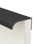 Side view of 10 Pack Finger Edge Pulls For Black Cabinet Handles And Drawer Pulls With 5 Inch Hole Centers Designed For Kitchen Cabinets