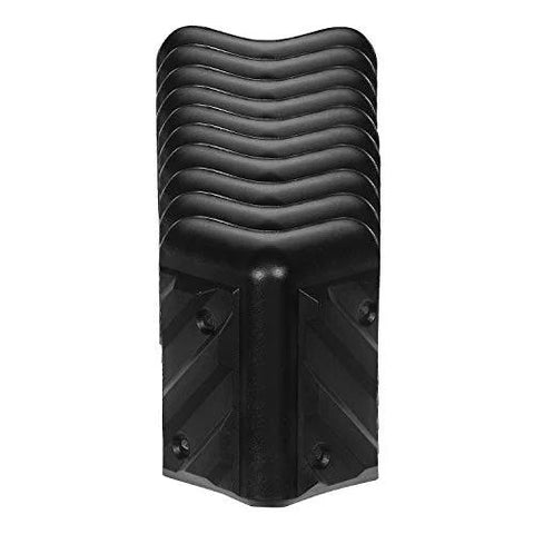 Front view of Stackable Chevron Corner Durable HDPE Plastic Case Set 8 with Four Mounting Holes, 13 Inch Diameter and 1/2 Inch Internal Radius.