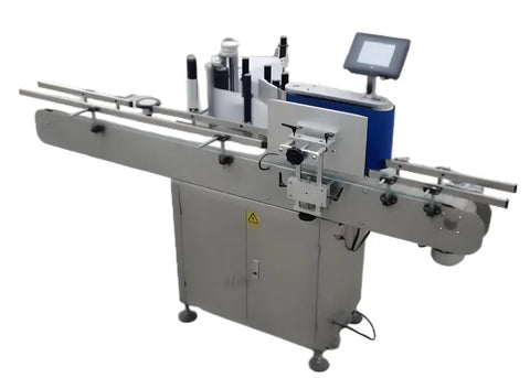 Top Tier Automatic Conveyor Carton Sealer And Labeler Plug And Play High Volume Packing Workhorse For Busy Warehouses with touchscreen and conveyor.