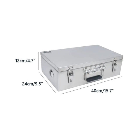 Rugged Heavy Duty Tool Box Organizer With Comfortable Handle For Garage And Outdoor Storage Portable Stainless Steel Case With Double Lock