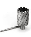Oscarbide HSS annular cutter, 1-3/4 in cut diameter, 2 in depth, 3/4 in Weldon shank with pilot pin.