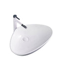 Bathroom Sink Ceramic Art Basin Large Size Creative Triangle Above Counter Basin with smooth surface and modern faucet.