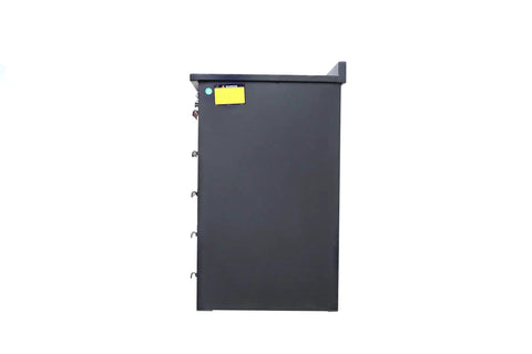Built Like A Tank 20 Drawer Tool Cabinet With Integrated Workbench And Locking Drawers For Garage Or Shop side view showing welded steel frame.