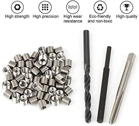 50 Piece M10-24 x 1.5D Thread Repair Insert Kit For Aluminum And Lightweight Metals Helical Style Thread Inserts
