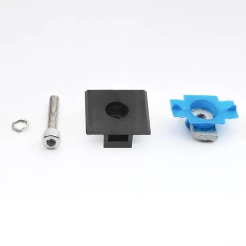 4 Pack Aluminum Alloy Solar Panel Mounting Bracket Clips With Wing Nuts Heavy Duty Roof Attachment Hardware components including screw and connectors.