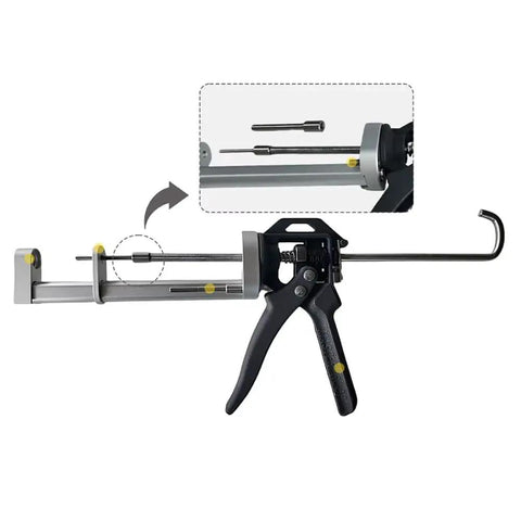 Flexible Conveyor Chain Plate Remover Tool With Three Interchangeable Heads shown in profile with detachable heads detail