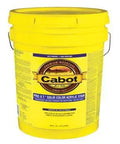 Heavy Duty Acrylic Exterior Siding Stain Delivering Real Deal Coverage In Solid Pine Deep Base Tint packed in a yellow five gallon bucket.