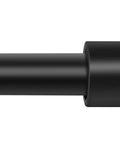 Close-up of Beefy 120 To 240 Inch Curtain Rod Matte Black 1 Inch Drape Rod with cap finial, rustproof steel