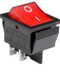 Beefy Heavy Duty 4 Pin 2 Position Rocker Switch With Black Red Indicator Light 16 Amp High Current Silver Plated Contacts