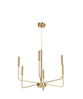 Gold Spray 6 Light Modern Farmhouse Candle Chandelier for Dining Room and Living Space Dope Rustic Pendant Lighting Fixture Industrial Ceiling Light for Kitchen Island Foyer or Entryway 26.2 Inch