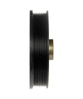 Side view of Ford F-150 Harmonic Balancer Replacement Bolt-On Black Serpentine Drive Belt With Keyway One Mounting Hole OEM 1L3Z6312AA F75Z6312-AC Fits 1997-2003 4.6L 5.4L V8 Engines