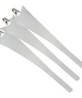 Three 580mm Wind Turbine Blade Accessory Kit FRP White High Strength Carbon Fiber Nylon Lightweight Replacement blades on white background