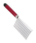 Haofy potato crinkle-cut slicer with red handle and stainless steel wavy blade for vegetables